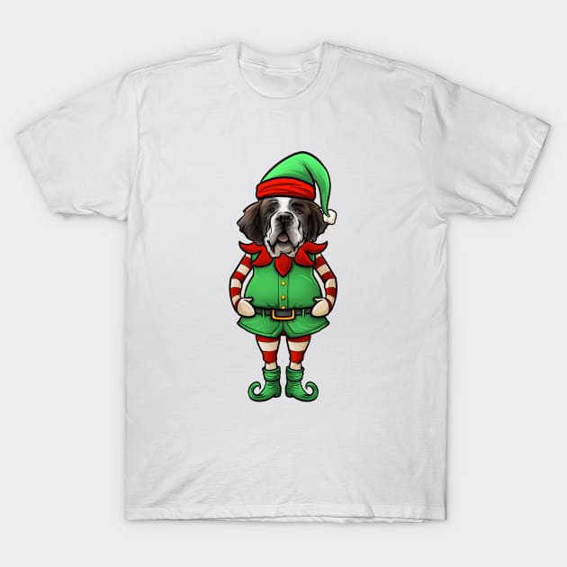 St Bernard Christmas Elf T-Shirt by whyitsme